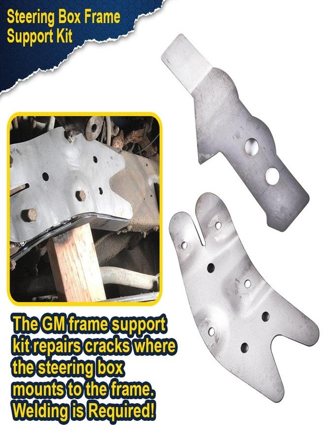 PIT66 Steering Box Frame Support Kit, Compatible with 73-91 Chevy GMC C/K Pickup 2 PCS Silver - Image 4